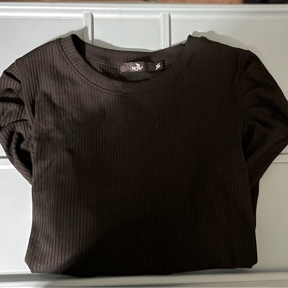 Women’s Puffed Sleeve Black Long Sleeve Top NWOT - Picture 3 of 6